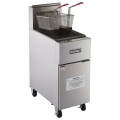 Patriot PT-GF100KNG Natural Gas 40 lb. Open Pot Floor Fryer with Casters 90,000 BTU