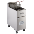 Patriot PT-GF122KLP Liquid Propane 50 lb. Open Pot Floor Fryer with Casters 120,000 BTU