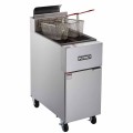 Patriot PT-GF100KLP Liquid Propane 40 lb. Open Pot Floor Fryer with Casters 90,000 BTU